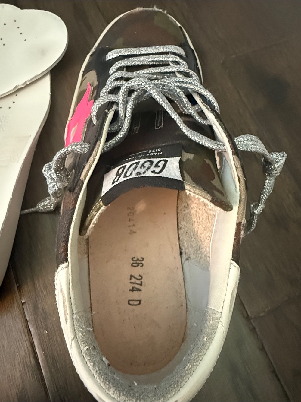 Golden Goose Camo Sneakers with Pink Star - Picture 10 of 10